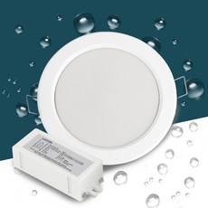 방습 led 매입등 안정기 DC컨버터 6인치 15W 삼성칩, 1개, 주광색