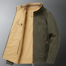 新款男士純棉寬鬆立領夾克外套 - 商務休閒雙面穿中老年男裝