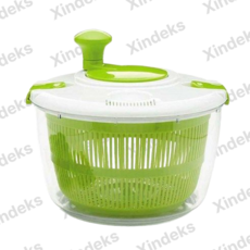 Xindeks 야채 탈수기5L대용량 샐러드 스피너 채소탈수기 샐러드 채소 과일 스피너, 녹색, 1개