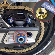 FLAWLESSTI 전면 ABS 라인 크랭크 케이스 스포일러 발판 볼트 스프로킷 BMW S1000RR 2020-2024 용 리어 액, 02 Black, [39] Rear Axle Nut 1 PC, 1