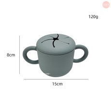 萌萌屋 【台灣現貨】 矽膠零食杯 矽膠水杯 零食杯 水杯 寶寶零食杯 寶寶餐具 莫蘭迪色 矽膠餐盤 矽膠材質, 1個, 矽膠(零食杯)(藍灰色)