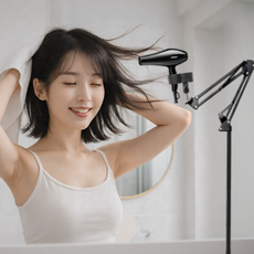 파밍굿즈 리이베 스탠드형 각도조절 드라이기 강력 거치대, 다크블랙, 1개