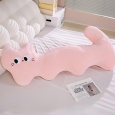다다랜드 냉감 뚱냥이 고양이 바디필로우, 핑크