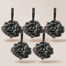 [565도] 대나무 샤워 퍼프 볼 타올_버블 샤워볼, 차콜, 5개입, 1개