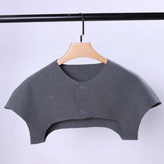 어깨 넥 목 워머 보온 방한 보호대 수면 중년 보호 산모 월 남녀 조끼 따뜻한 잠자는, B. 단층박형모델진한회색