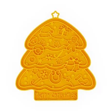 꽃모양 크리스마스 트리 실리콘 애완동물 패드 고양이 강아지 슬로우 플레이트 펫 피더 볼, 19 Style B - Yellow