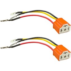 SUVnie 2 PCS H4 HB2 9003 배선 하네스 헤드라이트 소켓 16AWG 세라믹 커넥터 피그테일 암 플러그 트럭 보트용 안개등 개조 자동차 액세서리, 4 PCS