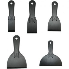 스크래퍼 퍼티 나이프 껌칼 플라스틱 세트 유연한 페인트 스크레이퍼 도구 석고 채우기 패치 스패클링 벽지용 블랙 5개