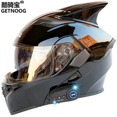 Jiekai 오토바이 풀 헬멧 듀얼 렌즈 블루투스 모토 크로스 안전 DOT 인증 Casco Moto, 02 L, 15 A04