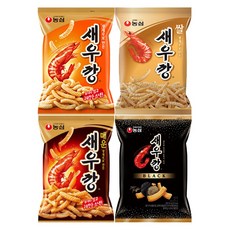 농심 과자 8봉(새우깡2+매운새우깡2+쌀새우깡2+새우깡블랙2) 봉지과자모음/깡시리즈/새우깡4종, 664g, 1세트