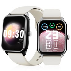 ebeiya 통화가능 스마트워치 대화면 운동측정 알림 확인 가능한, 블루투스, 4.65cm, 베이지