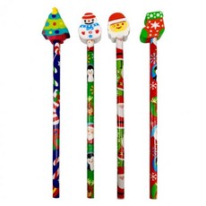 크리스마스 지우개 연필세트 어린이 선물용 문구 파티용품(20개), 크리스마스 지우개 연필세트 어린이 선물용 문구 파티용품
