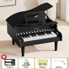 미니 그랜드피아노 키보드 악기 건반 미니피아노, C. 클래식 블랙 플러그인/배터리, 1개
