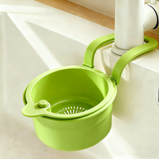 FATTYS 싱크대 걸이 수납바구니 음식물쓰레기 거름망, 1개, 그린