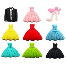 자폐증 테마 실리콘 비즈 18개 다채로운 퍼즐 피스 실리콘 초점 비즈 키체인 제작용 비즈 펜 DIY 수공예품 목걸이 팔찌 랜야드 펜던트용 창의적인 자폐증 비즈, Dress themed