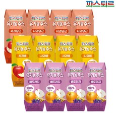 파스퇴르 유기농주스 125ml 3가지맛(배도라지4+사과당근4+사과배4) 총12팩