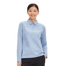 국내매장정품 밀레 여성 티셔츠 [밀레]밀레 긴팔 LD 보네트 카라 스카이 블루 여친선물 엄마티셔츠 40대