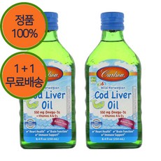 1+1 칼슨랩스 키즈 유아 어린이 대구 간유 오메가3 550mg 250ml 비타민 2개
