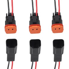 14 AWG 2핀 DT 방수 전기 커넥터 세트수 및 암 자동차 와이어 차량 트럭 보트 오토바이용3개 세트 하네스 피그테일 해외 직배송