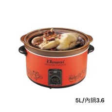 餐具達人 4L/5L多偉陶瓷慢燉保溫鍋 家用營業用燉鍋 肉燥保溫鍋 滷肉保溫鍋(內鍋3.2/3.6L), 1個, 5公升-內鍋3.6 (超商限單品1個)
