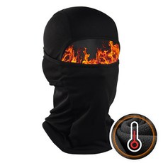 迷彩刷毛保暖滑雪面罩 多功能透氣防風面罩, 黑色, 1個