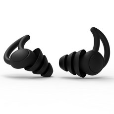 3중 소음차단 수면 귀마개 나노 실리콘 이어플러그 학습용, 1개, 블랙