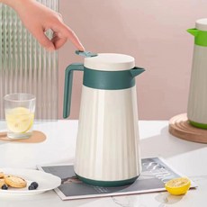 保溫壺 鬱金香圖案 1L, 綠色米蘭壺, 1套