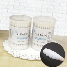 휴대용면봉 회오리면봉 원통 회오리형 100개입 다용도 청결 데일리 위생 여행, 1