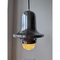 【華燈惠】現代輕奢鏡麵鉻色吊燈 極簡鐘形設計 臥室床頭燈 吧臺餐廳, C款鉻色ø160*H210mm-E27