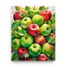 엘티에프티 재물운을 부르는 풍수 사과 청사과 홍사과 그림 캔버스 액자 인테리어 그림, 10. 생기있는 사과더미