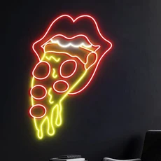 피자 먹는 네온 사인 맞춤형 슬라이스 패스트 푸드 LED 불빛 홈 바 주방 벽 장식 레스토랑 환영 오픈, 01 Type 3, 01 45CM