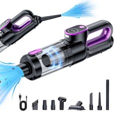 SUITU ST-126Plus 無線手持吸塵器, 黑紫色, 無刷兩檔調節 / 12000pa / 多功能5合一吸塵器 / 7.4V含一鍵倒塵倉