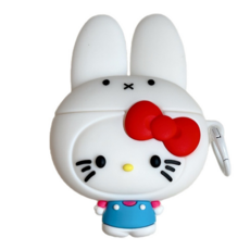 큐티캣 에어팟 케이스 6종 시리즈 귀여운 고양이 캐릭터 케이스, 화이트버니, 에어팟프로3