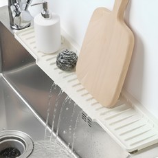 필인어스 실리콘 물빠짐 식기 건조 매트, 1개, 베이지크림, 1단