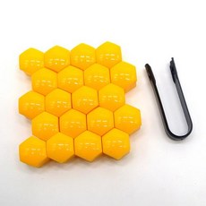볼트 자동차 휠 너트 캡 보호 커버 녹 방지 허브 타이어 외부 장식 17mm 19mm 21mm 세트당 20 개 나사, Yellow, 10) yellow  17MM