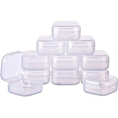 24개 플라스틱 비즈 보관 용기 투명 큐브형 3.5x3.5x1.8cm, 투명색