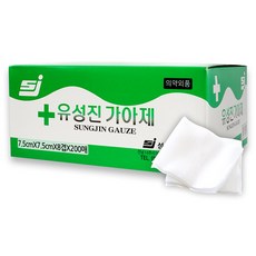 유성진 가아제 대용량 (중) 7.5cm*7.5cm*8겹, 200매, 2개