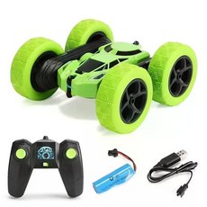 양면 플립 리모컨 자동차 고속 360 회전 드리프트 Rc 스턴트카 무선조종 제어 4WD RC카, 1. Green, 1개