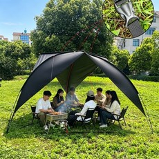 대형 삼각 타프 해수욕장 햇빛 비 차양막 스카이 4-6인 텐트 캠핑 그늘 캠프 타프 410*410*410*200cm, 블랙