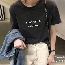 편한 여름 기본 빈티지 레터링 데일리 반팔 티셔츠 반팔티 프린팅 나염 루즈핏 여성 캐주얼