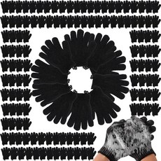 FoldTier 100개 샤워용 각질 제거 장갑 벌크 바디 양면 목욕 장갑과 여성 남성 목욕용 행잉 루프 스킨 스크러버 액세서리 뷰티 스파멀티컬러, 100, 블랙