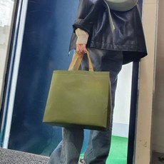 JPAR 고급형 부직포 가로쇼핑백 가방 카키 소OWJ51212+노드커머스Shop, 빠른배송