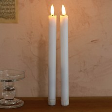 led 촛불 전기 초 전자 캔들 건전지 양초 테이퍼 촛대 2colors, 화이트(2개)