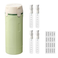 여행용 디스펜서 소분 공병 4in1 120ml, 1세트, 그린