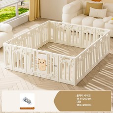 파워쇼퍼 플레이가드 유아 정글짐 안전 아기 울타리, 1개, 수납 180 x 200 없음