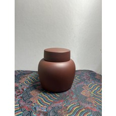 紫砂茶葉罐 原礦紫泥 帶蓋密封 透氣佳 容量約3兩 尺寸(直徑110.5 高11.5 口6.3) 適合存茶或擺件收藏, 如圖所示, 1個