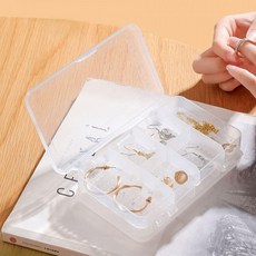 다용도 2단 주얼리 정리함 귀걸이 수납 보관함 악세사리 반지 목걸이 투명 악세사리함C&amp;C
