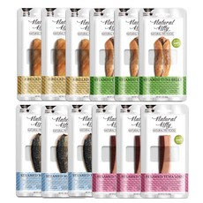 내추럴키티 통살시리즈 4종콤보 30g x12개세트, 12개, 닭가슴살+고등어+참치뱃살+참치등살