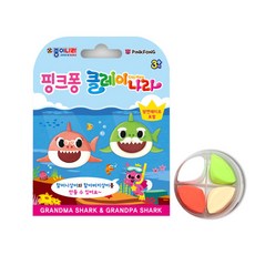 [제이제이오피스] 종이나라 아이클레이 할머니상어 할아버지상어 클레이나라 칼라클레이, 혼합 색상, 1개