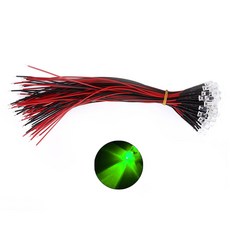 5파이 48V LED 그린 표시등 저항내장형 와이어 케이블 일체형 태양광 ESS 산업용 배터리 통신장비 제어판 DIY부품, 10개